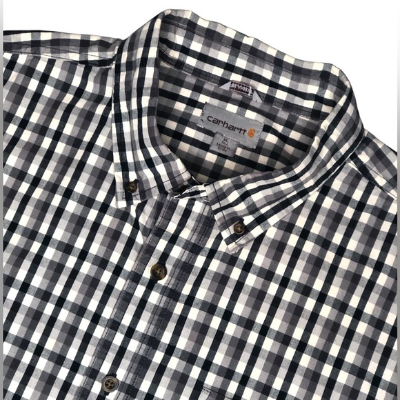 Carhartt Men’s Relaxed Fit Plaid Button Front Shirt - Picture 1 of 7